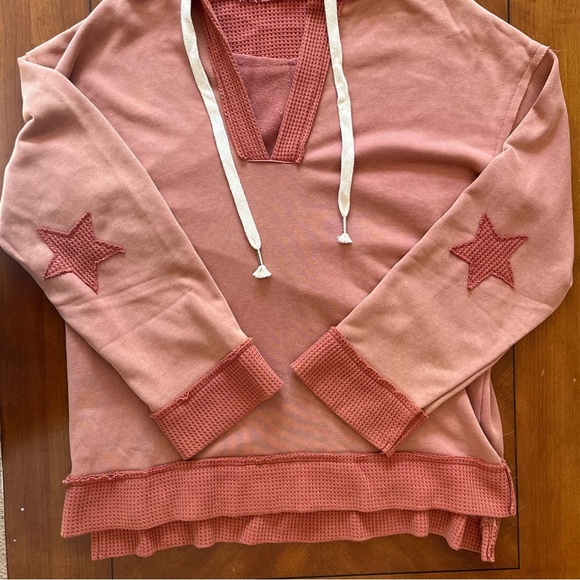 POL oversized pullover sweater with hood | burnt orange | women’s size small - Picture 3 of 10